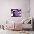 thumbnail image 6 of Geometric Purple Wall Art For Living Room/Bedroom, Canvas Bathroom Decor Wall Art Kitchen Office Framed Wood Oil Painting Picture, Contemporary Abstract Painting White 12"x16", 6 of 6