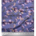 thumbnail image 1 of Soimoi Cotton Jersey Fabric Leaves & Peony Floral Print Fabric by The Yard 58 Inch Wide, 1 of 3