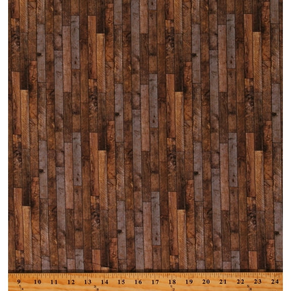 Cotton Barn Quilts Barnboard Boards Planks Wood Flooring Light Brown Cotton Fabric Print by the Yard (DP27321-34) Northcott