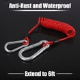 thumbnail image 4 of Unique Bargains 2pcs RV Trailer Breakaway Trailer Brake Cable Spring Towing Coiled Wire Extend to 6ft Strap, 4 of 7