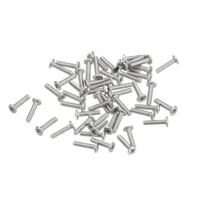 Unique Bargains M1.2x0.25x5mm Lot de 100 Vis Plates Rondes en Métal pour Machine à Entraînement Phillips