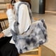 thumbnail image 4 of Bolso Hombro Peludo para Mujer Bolso Mano Ocio Al Aire Libre para Mujer Gran Capacidad (gris), 4 of 9