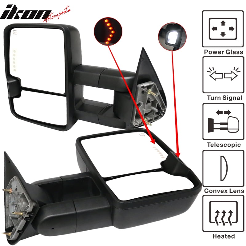 Power Heated Telescoping Towing Mirrors w//Turn Signal /& Clearance /& Arrow Lights