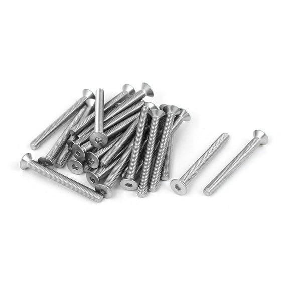 Unique Bargains M3x30mm Stainless Steel Hex Socket Flat Head Countersunk Bolts Screw 25pcs