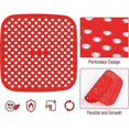 thumbnail image 4 of Air fryer liners, 2pcs 19cm and 21.5cm silicone air fryer liners, reusable perforated air fryer liner mats (square), 4 of 5
