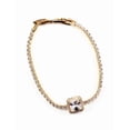thumbnail image 4 of Pulsera para mujer de oro laminado brillosa con piedra blanca, 4 of 7