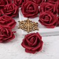 thumbnail image 2 of Flores artificiales, rosas, flores de imitación, flores falsas de aspecto real, rosas azules (rojo vino, sin tallo), 2 of 5