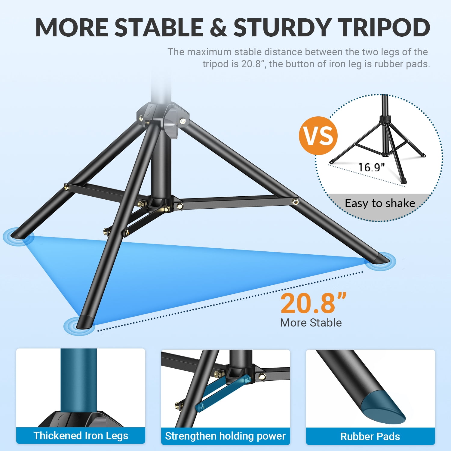 APEXEL Professional 70 inch Extendable Flexible SLR Tripod 360 Rotation Aluminum Selfie Stick for Gopro Sony Nikon Smartphones