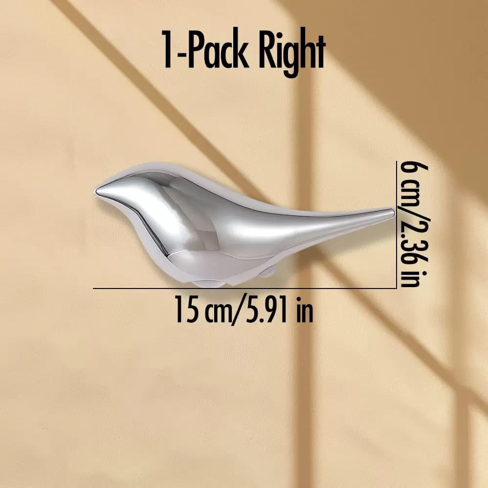 Modern Bird Motion Sensor Wall Light – Magnetic Wireless Night Light with 3 Color Modes (Warm/Neutral/White), Type-C Rechargeable LED Wall Sconce for Bedroom, Hallway, Nursery, Bathroom (Silver)