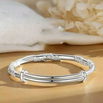 K-KED Fashion 925 Silver Flower Bangle Bracelet Womens Delicate Jewelry Gifts Accessories Party