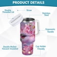 thumbnail image 4 of 40 oz Insulated Stainless Steel Tumbler Double Wall Stainless Steel Tumbler with 2-Way Drinking Beautiful Pink Hummingbird, 4 of 9