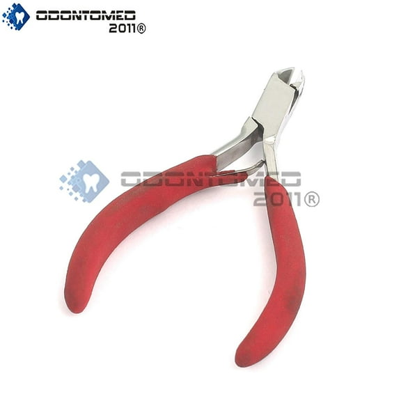 Odontomed2011® Comfort Grip Cuticle Nipper 4" Half Jaw Red Color Grip Odm