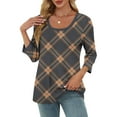 thumbnail image 3 of Cilsoka 3/4 Sleeve T Shirts for Women Long Sleeve V Neck Shirts for Women Deep Womens 3/4 Sleeve Blouses Dressy Sexy Tops for Women Plus Size 3/4 Length Sleeve Womens Tops for Work My Orders, 3 of 5