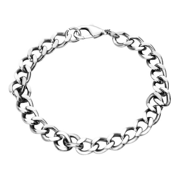 Men Stainless Steel Chain Bracelet Wristband Bangle Jewelry Punk 22cm