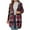 Wine, variant on hoksml Women's Fall Coats Mid-Length Plaid Hooded Zip-Up Cardigan Jackets Relaxed Fit with Pockets