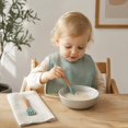 thumbnail image 2 of qajexluz Baby Feeding Utensils Toddler Self Feeding Tableware Baby Led Weaning Spoon Fork Set Soft Silicone Tips with Beech Wood Handles Toddler for Babies, 2 of 8