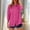 *Hot Pink, variant on ClodeEU Womens's V Neck Collared 3/4 Sleeve Button Up Shirt,Casual Solid Loose Blouse Pink,Womens Plus XXL