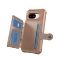 thumbnail image 3 of for Google Pixel 9A Case with Credit Card Holder, Magnetic Back Flip Case PU Leather Wallet Cover for Women Men, All-Round Shockproof Rugged Protective Phone Case for Google Pixel 9A, Rosegold, 3 of 7