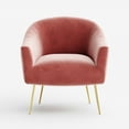 thumbnail image 2 of Omax Decor Julia Velvet Upholstered Accent Armchair with Gold Legs in Rose Pink, 2 of 5
