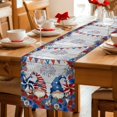 thumbnail image 5 of Independence Day Gnomes Table Runner 72 Inches, Red Blue Floral Gray Wood Bed Runner Dresser Scarves Tabletop for Indoor Outdoor Parties/Ceremony/Banquet, 14" x 72", 5 of 9