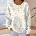 thumbnail image 2 of kaondbfi Hoodless Sweatshirts for Pretty Women Casual Printed Fashion Long Sleeve Crewneck Sweatshirt Womens Summer Fall Fashion Tops, 2 of 5