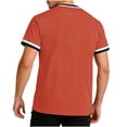thumbnail image 3 of Men's Short Sleeve V Neck T-Shirt Athletic Mesh Performance Workout Tops Striped Quick Dry Moisture Wicking Tee Breathable Jersey Style Fitness Shirt for Jogging, 3 of 7