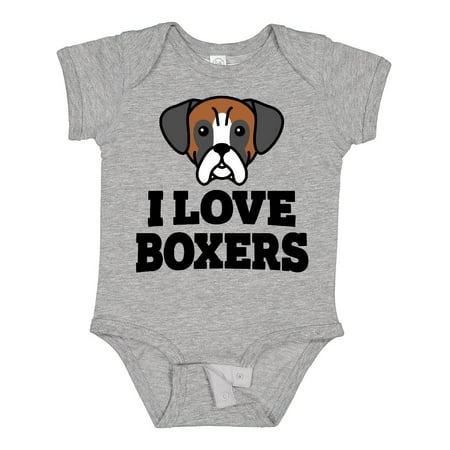 

Inktastic I Love Boxers Gift Baby Boy or Baby Girl Bodysuit