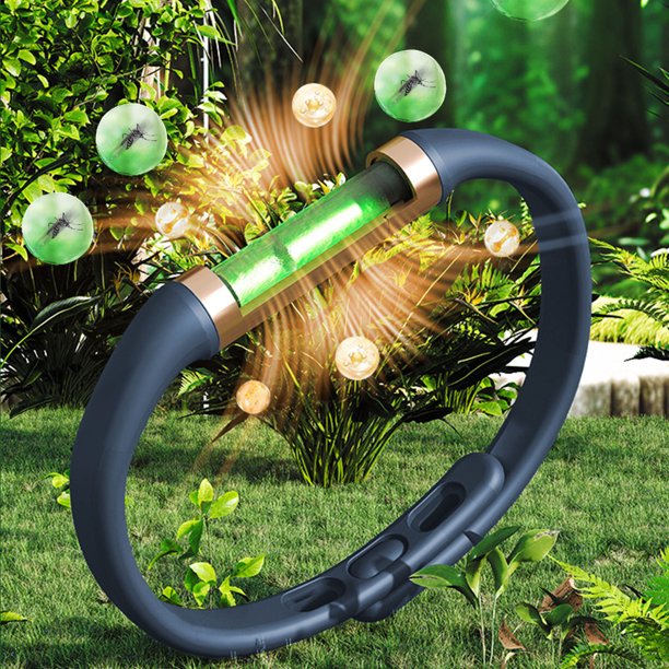 Xihbxyly Pulsera Repelente de Mosquitos, Varillas Repelentes Reemplazables, Diseño Ajustable E Impermeable, Accesorio para Acampar Al Aire Libre, Silicona Hipoalergénica, 90 Días de Protección, Unise