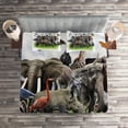 thumbnail image 2 of Ambesonne Animals Quilted Coverlet 3 Pcs, Wild Creatures Collage Art, Queen Size, Multicolor, 2 of 2