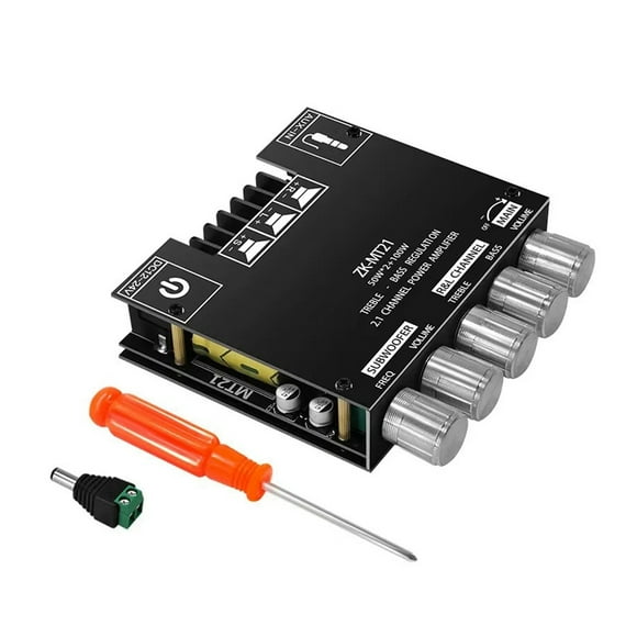 Placa Amplificadora De Audio Bluetooth 50Wx2 Y 100W 2.1 Canales Con Control De Agudos Y Graves Altavoz DIY Cine En Casa