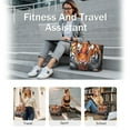 thumbnail image 5 of Tote Bag for Women - Tiger and Flowers Shoulder Bag - Large Utility Work Duffle Bag with Zipper Handbag for Travel, Work, Sprots, 5 of 5