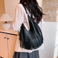 thumbnail image 5 of Fringe Hobo Bag for Women - Vegan Leather Crescent Shoulder Bag, Trendy Tassel Purse for Fall Winter, Boho Chic Handbag for Travel Work Casual Daily, 5 of 10