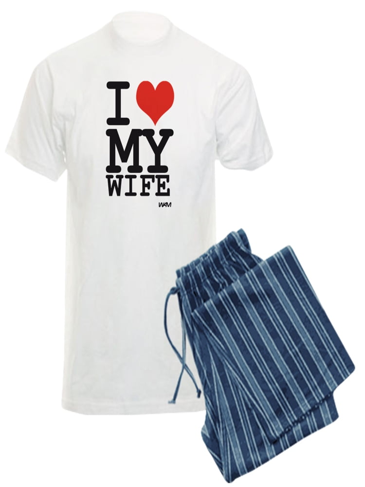 CafePress I Love My Wife Mens Light Pajamas Pajama Set