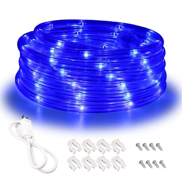 Areful Luces LED azules, luces de cuerda de 16 pies, iluminación de tira azul conectable y flexible, LED de alto brillo 3528 con cubierta de PVC transparente, resistente al agua para uso en interiores