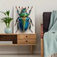 thumbnail image 5 of Iridescent Green Stag Beetle Watercolor Canvas Print, Gothic Steam Punk Bug Halloween Insect Wall Decor, 5 of 8