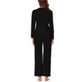 thumbnail image 3 of Conjuntos de lounge para mujeres INSPIRE CHIC, camisetas de manga larga con estampado de gatos y pantalones, pijamas con bolsillos, color negro, 3 of 6