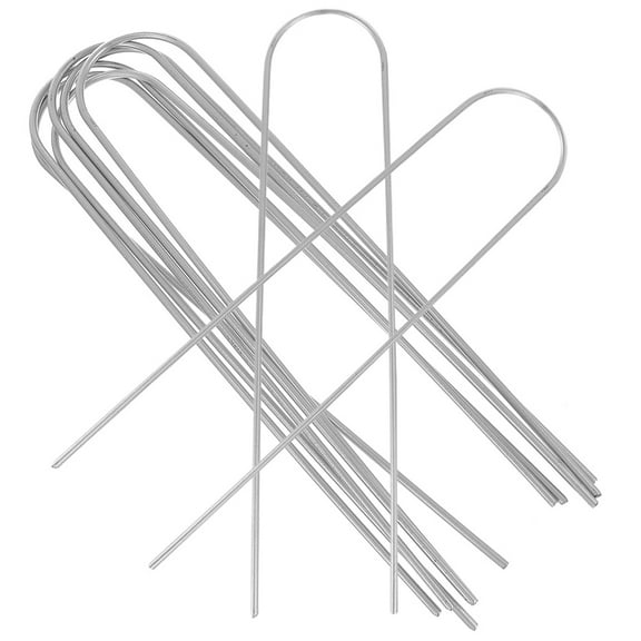 SOPOTUTU 8Pcs U Shaped Ground Stakes Galvanized Iron for Garden Tools