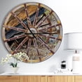thumbnail image 2 of Designart 'Antique Cottage Wood Cart Wheel ' Rustic wall clock, 2 of 3