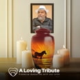 thumbnail image 2 of Yatskia Sunset Zebra Urns for Human Ashes Adult Brother and Sister, Large Burial Urn for Ashes Adult Male, Small Memorial Keepsake Urn for Adult Ash, (Classic 10 Inch and 3 Inch), 2 of 8
