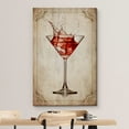 thumbnail image 3 of wall26 Canvas Print Wall Art Retro Vintage Martini Glass Red Wine Drinks &amp; Cocktails Alcohol Digital Art Modern Art Decorative Bohemian Chic Kitchen/Food for Living Room, Bedroom, Office - 12&quo, 3 of 5