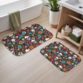 thumbnail image 2 of Skull and Flower Gothic Pattern Bath Mat Set Of 2,Non-Slip Rug for Bathroom,Kitchen,Bedroom,Entrance, 30x17 and 23.5x15.7 Inches, 2 of 5