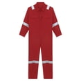 thumbnail image 5 of inhzoy Men's Long Sleeve Work Coveralls Jumpsuits Mechanic Uniform Lightweight Reflective Safety Workwear Red 3XL/185, 5 of 7