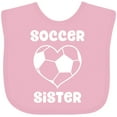 thumbnail image 3 of Inktastic Heart Soccer Sister Girls Baby Bib, 3 of 4