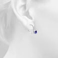 thumbnail image 3 of AoneJewelry Tanzanite Gemstone Leverback Earring for Women| 14K White Gold 4mm 0.55 Carat 2 Stone Round Cut Prong Setting Genuine Diamond, 3 of 5