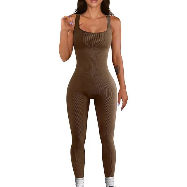 Mono de yoga sin costuras, pantalones deportivos para exteriores, pantalones de una pieza sin espalda para mujer