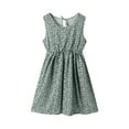 thumbnail image 1 of WEIYLL Robes pour Filles Tout-Petits Enfants Col Rond Sans Manches Imprimés Floraux de Plage Robe Verte Vêtements 6-7 Ans, 1 of 3