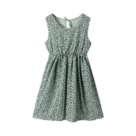 

Pimfylm Long Dresses For Toddler Baby Girl Infant Comfy Cotton Linen Lace Princess Overall Dress 2023 Green 8-10 Years