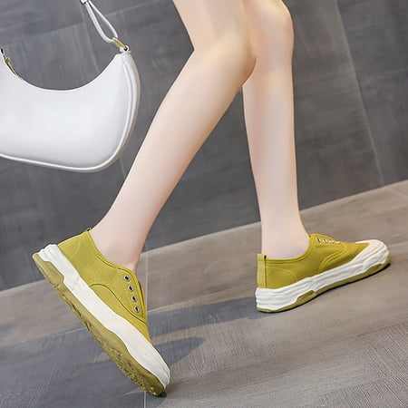 

PEASKJP Women s Slippers 2023 Summer Ladies Solid Open Toe Wedge Round Toe Wedge Beach Sandals Party Sandals Yellow 7