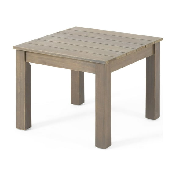 GDF Studio Avacyn Outdoor Acacia Wood End Table, Gray