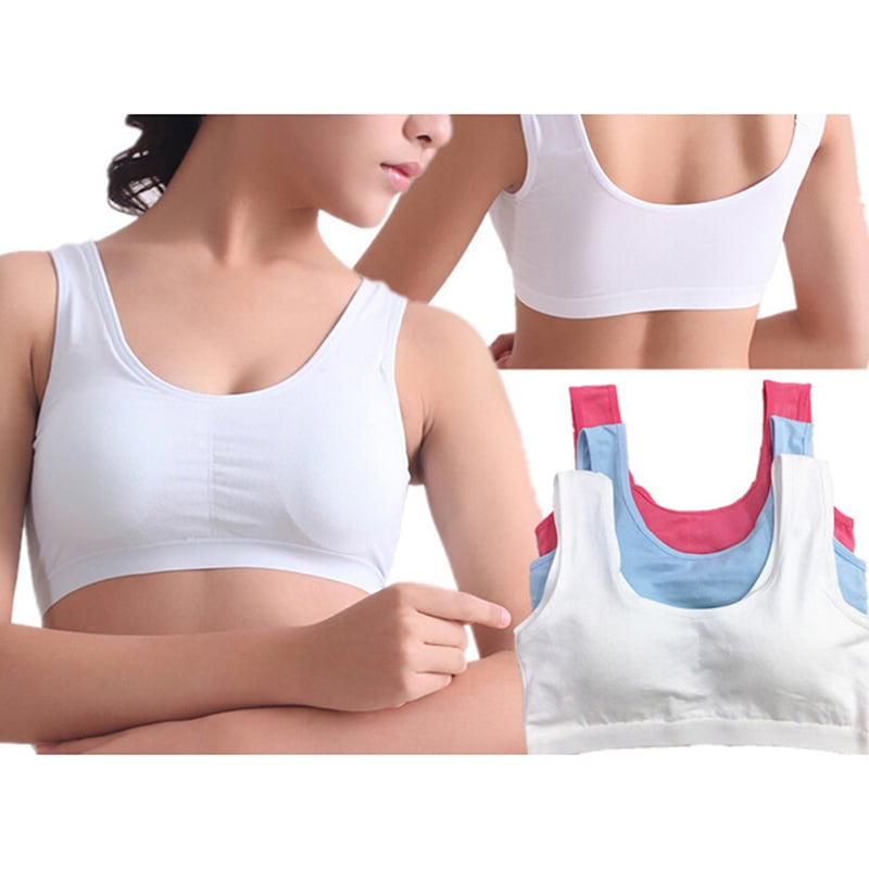 Kids young girls bras underwear belt vest sport training teenager bras W0 